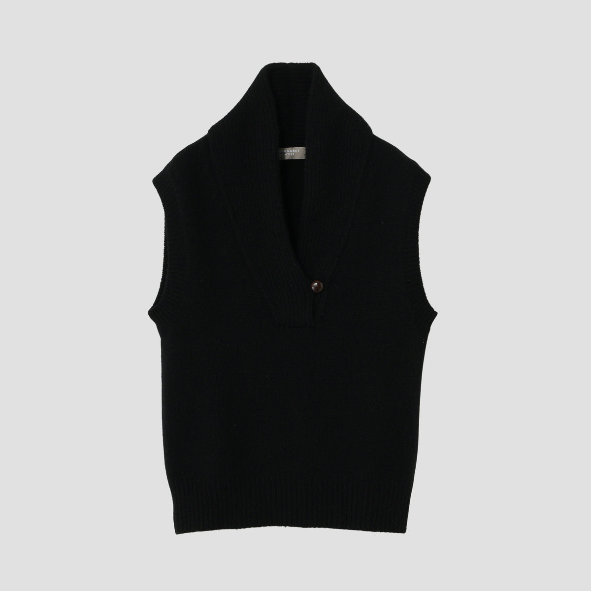 SHAWL COLLAR VEST KNIT
