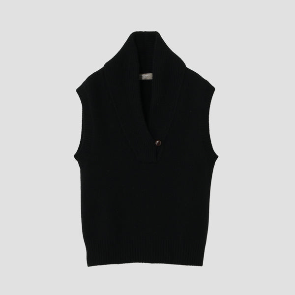 SHAWL COLLAR VEST KNIT