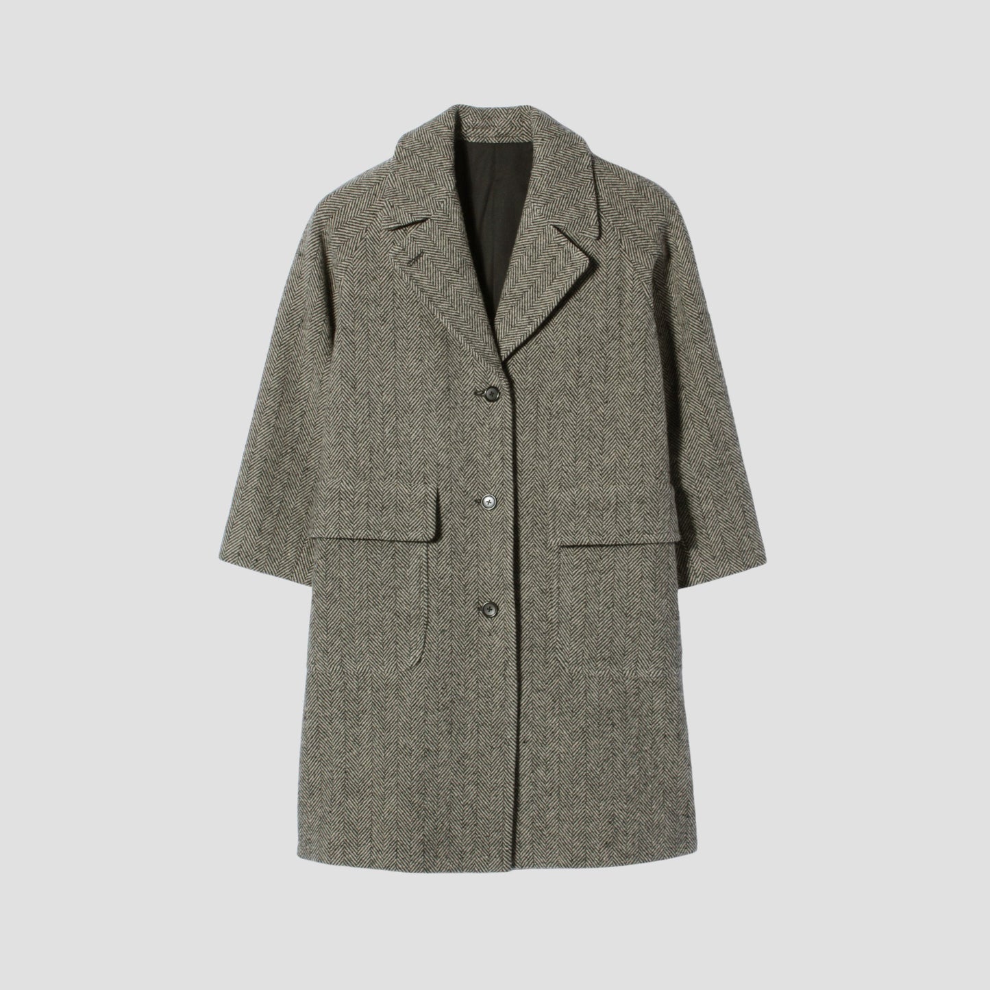 HERRINGBONE WOOL COAT