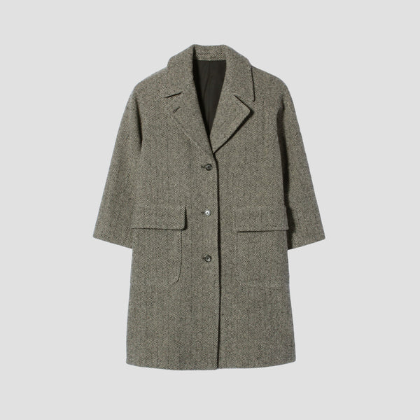 HERRINGBONE WOOL COAT