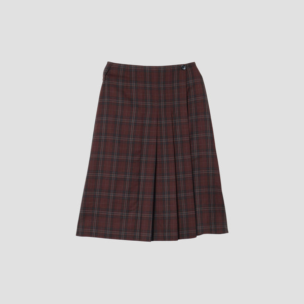 TONAL CHECK WOOL SKIRT