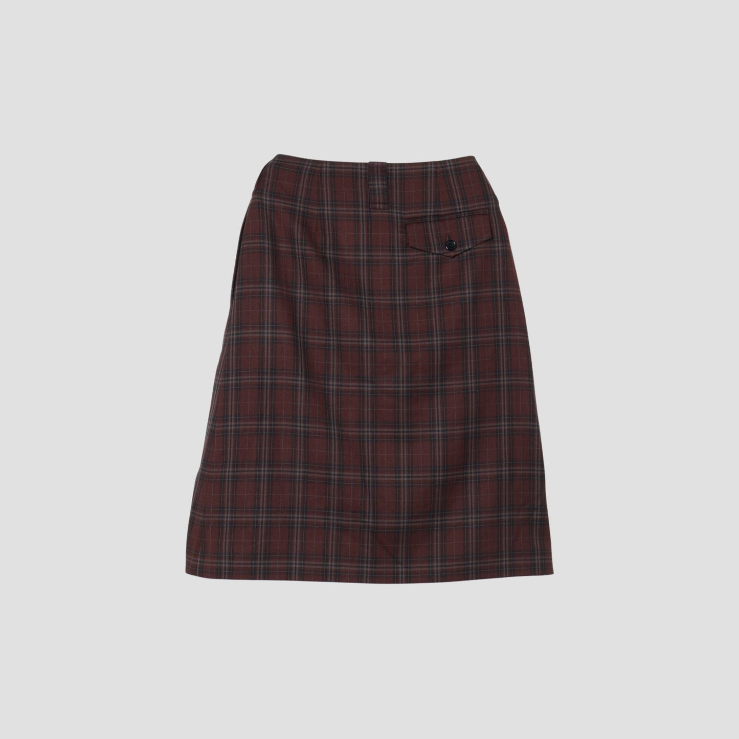 TONAL CHECK WOOL SKIRT
