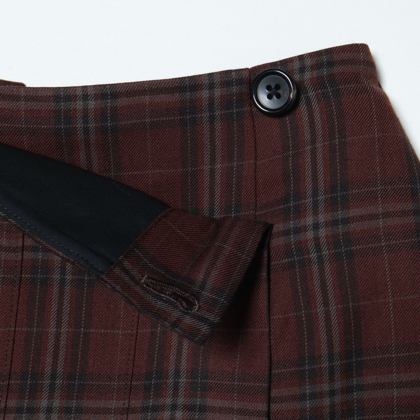 TONAL CHECK WOOL SKIRT