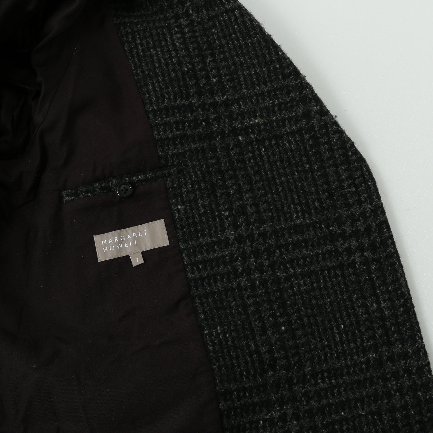 LARGE PRINCE OF WALES WOOL COATING