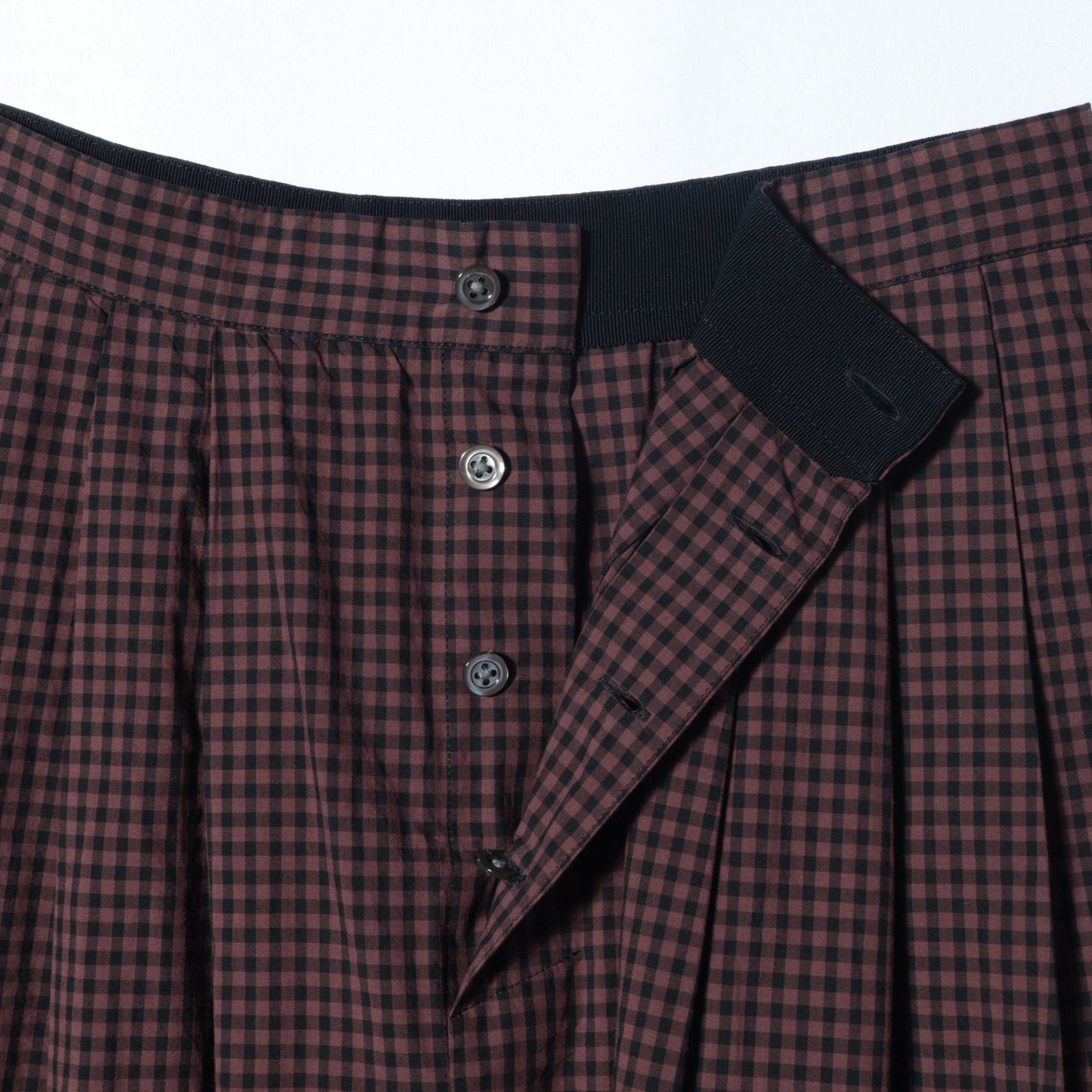 DRY GINGHAMCHECK COTTON SKIRT