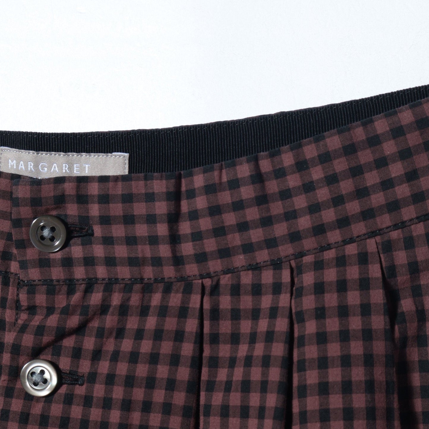 DRY GINGHAMCHECK COTTON SKIRT