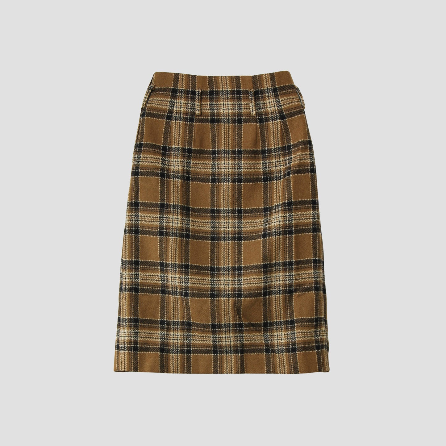 CAMEL TARTAN SKIRT