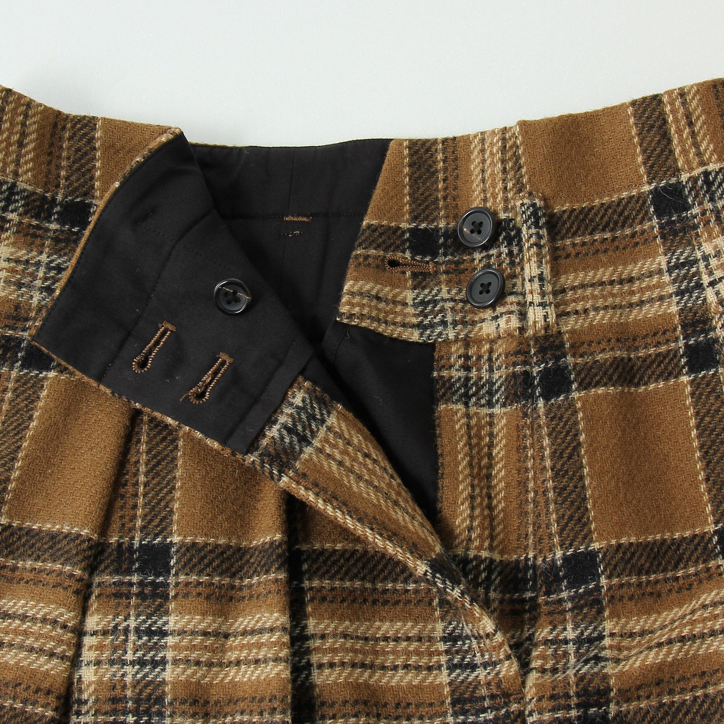 CAMEL TARTAN SKIRT