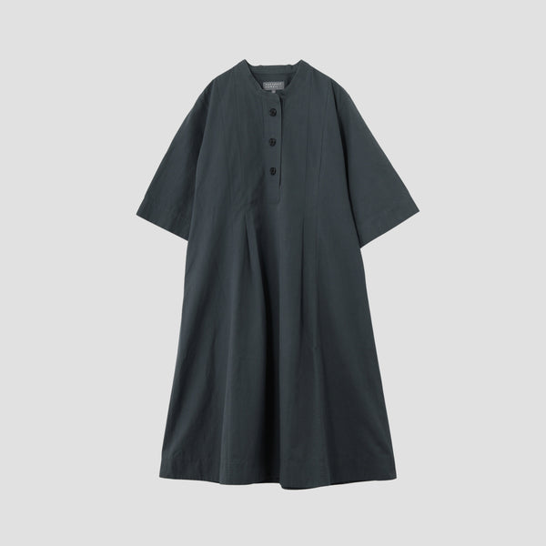 PLAIN WEAVE COTTON LINEN DRESS