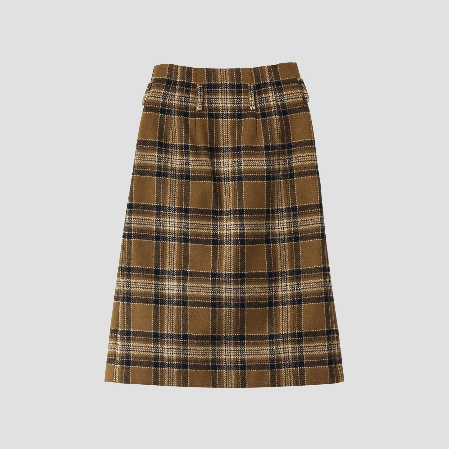 CAMEL TARTAN SKIRT