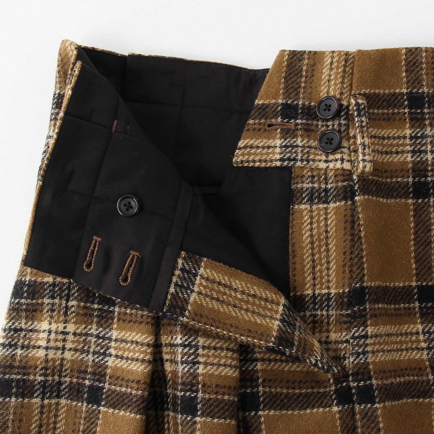 CAMEL TARTAN SKIRT