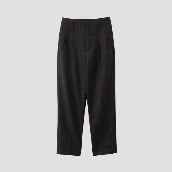 PLAID WOOL TROUSERS