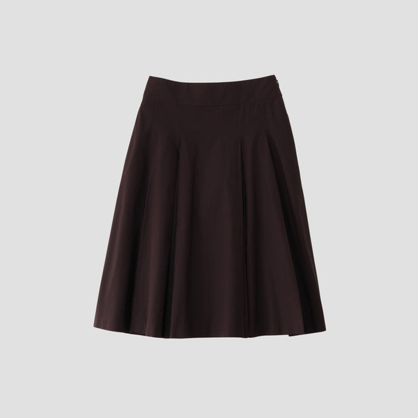 SILK COTTON POPLIN SKIRT
