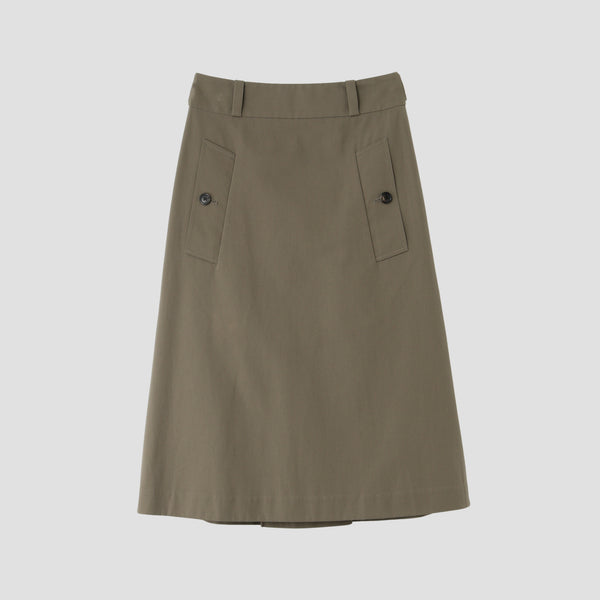 WOOL COTTON TWILL SKIRT