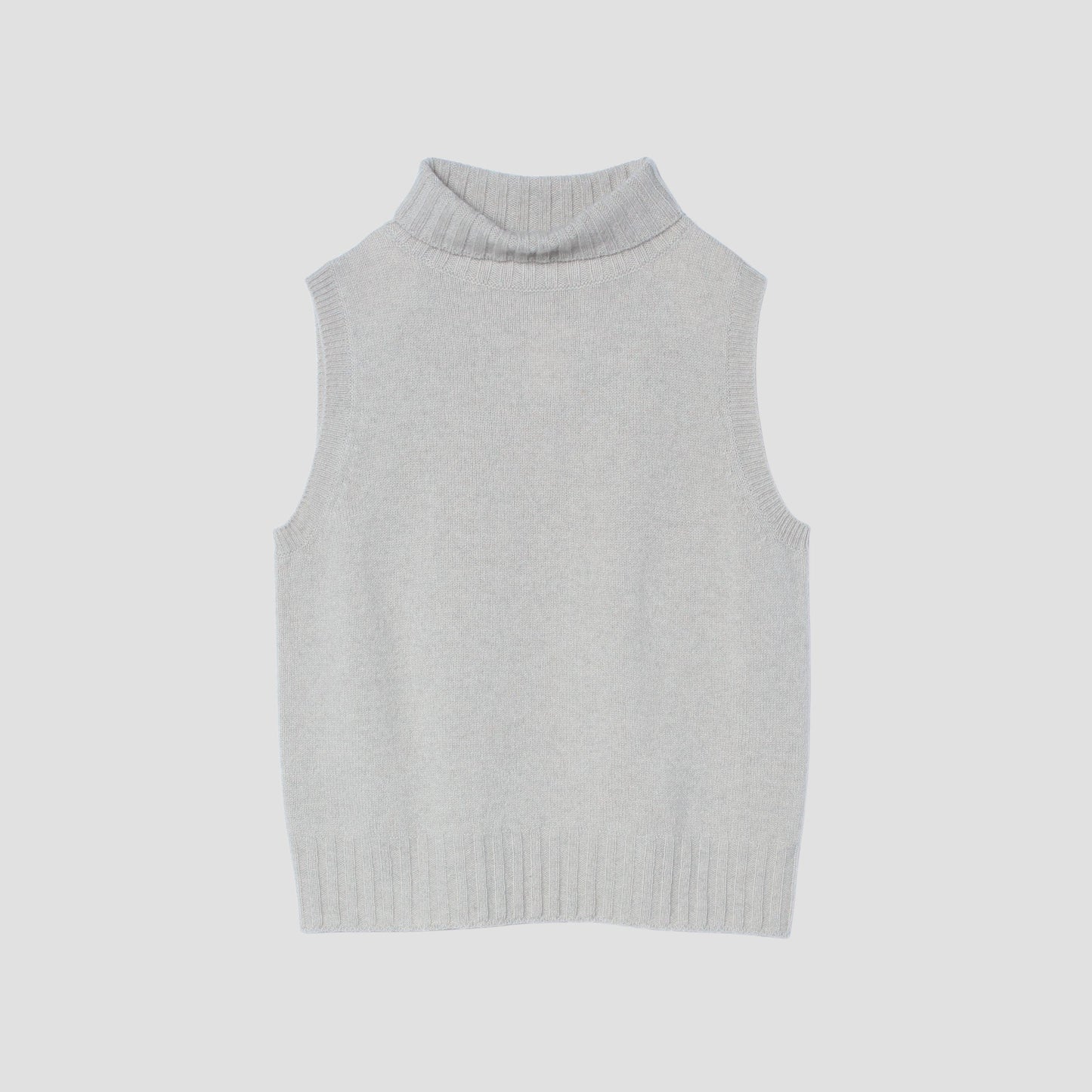 SLEEVELESS ROLL NECK KNIT
