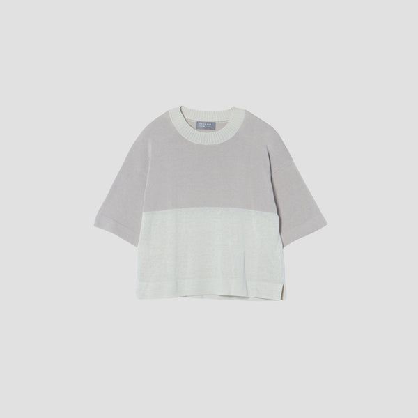 BLOCK COTTON LINEN SILK KNIT
