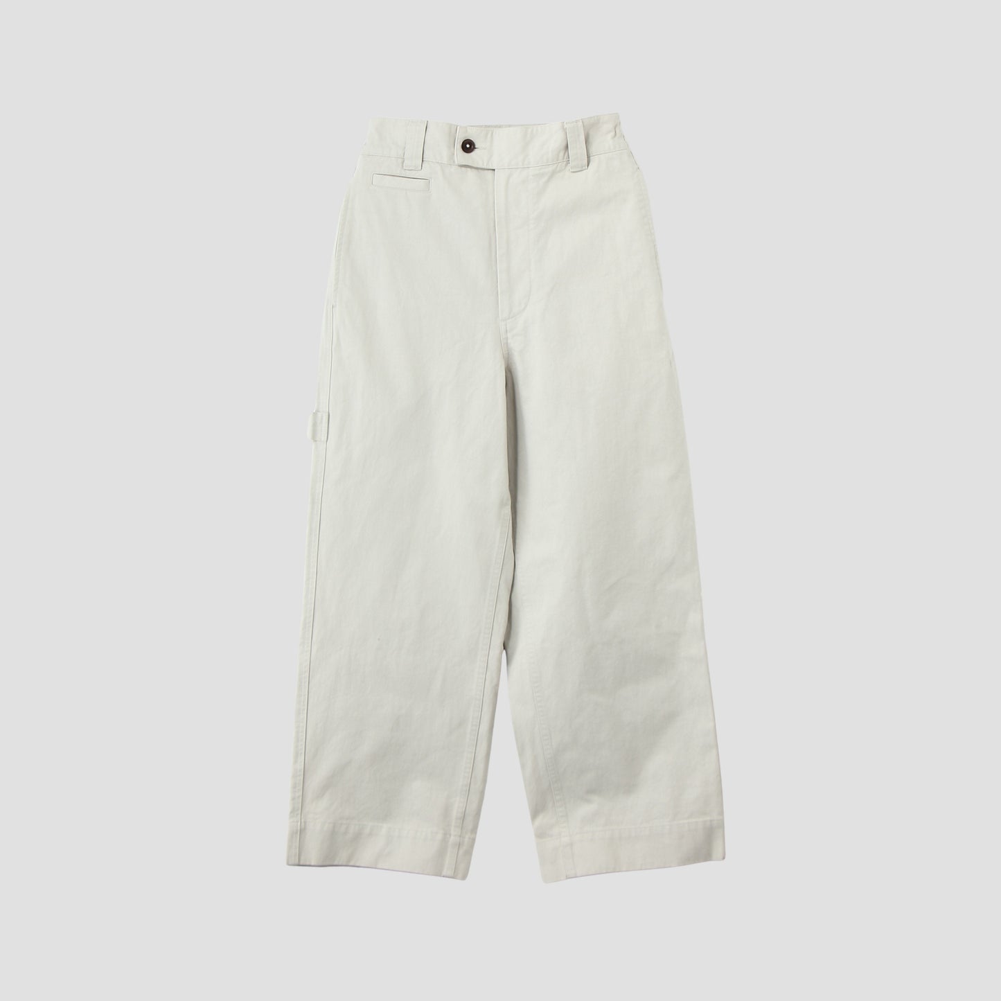 WASHED COMPACT COTTON TROUSERS