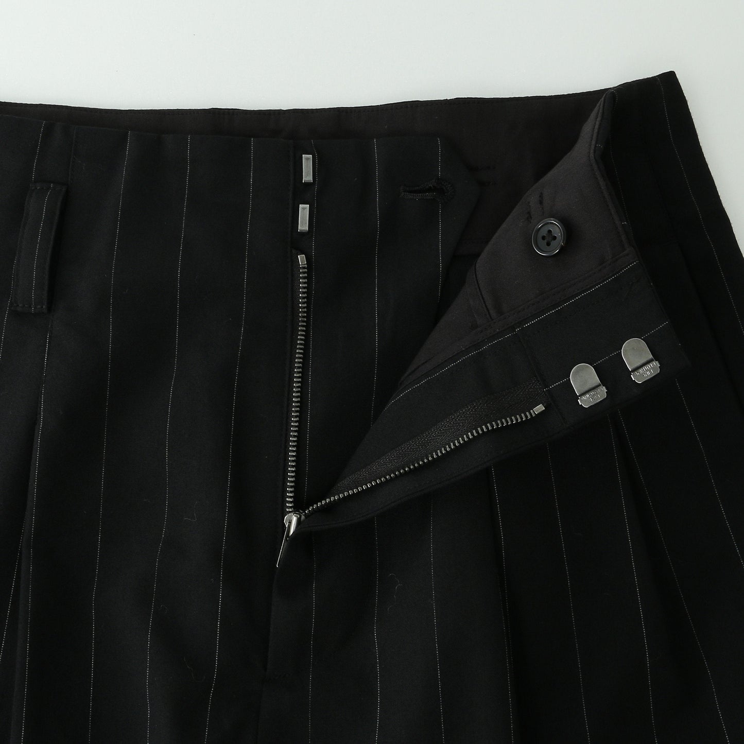 WIDE PINSTRIPE WOOL TROUSERS