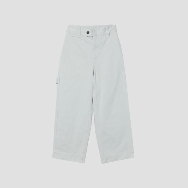 WASHED COMPACT COTTON TROUSERS
