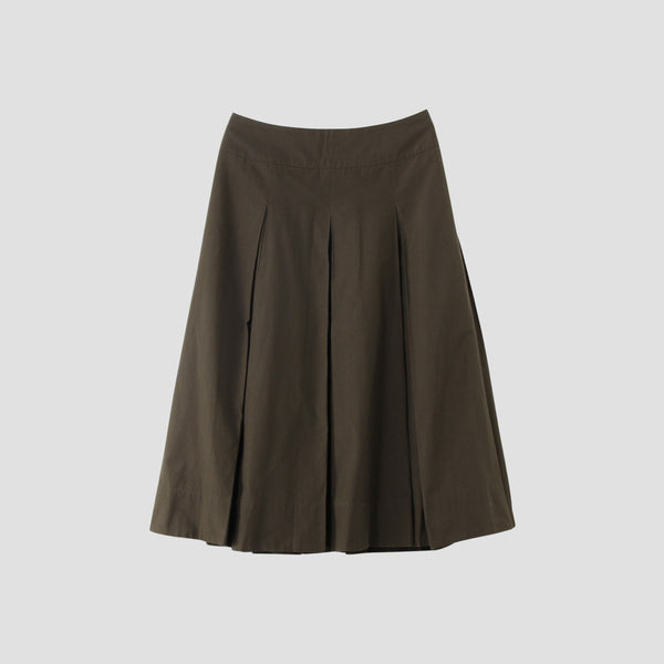 SILK COTTON POPLIN SKIRT
