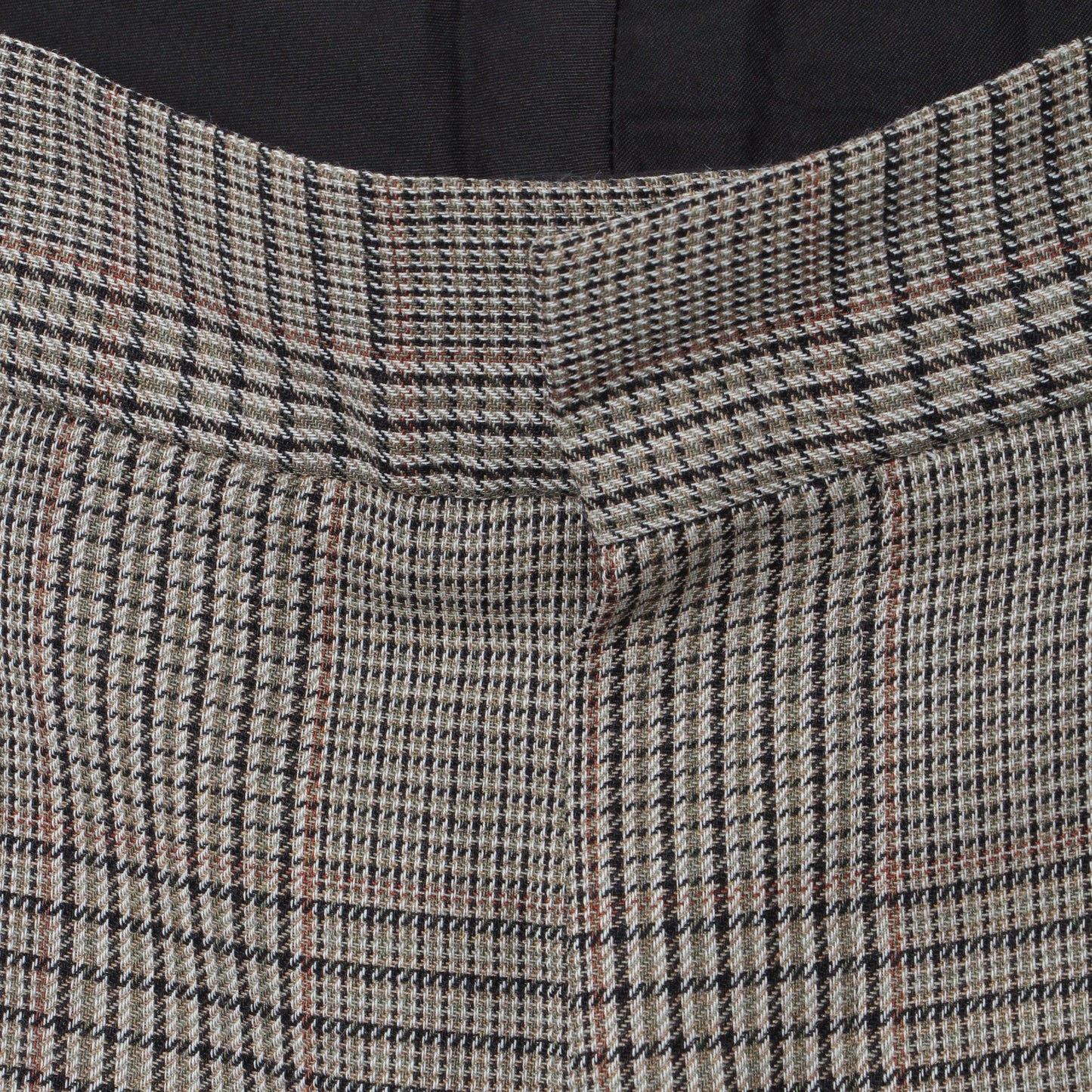 GLEN CHECK WOOL TWILL TROUSERS
