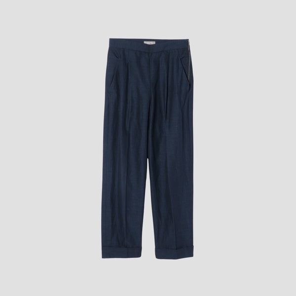HIGH TWIST COTTON LINEN TROUSERS