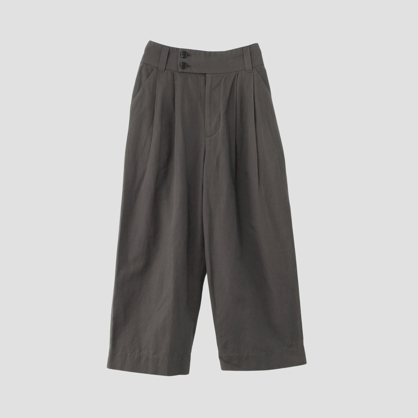 PLAIN WEAVE COTTON LINEN TROUSERS
