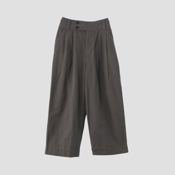 PLAIN WEAVE COTTON LINEN TROUSERS
