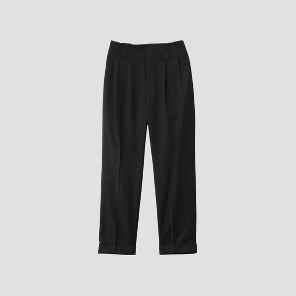 FINE WOOL TWILL TROUSERS