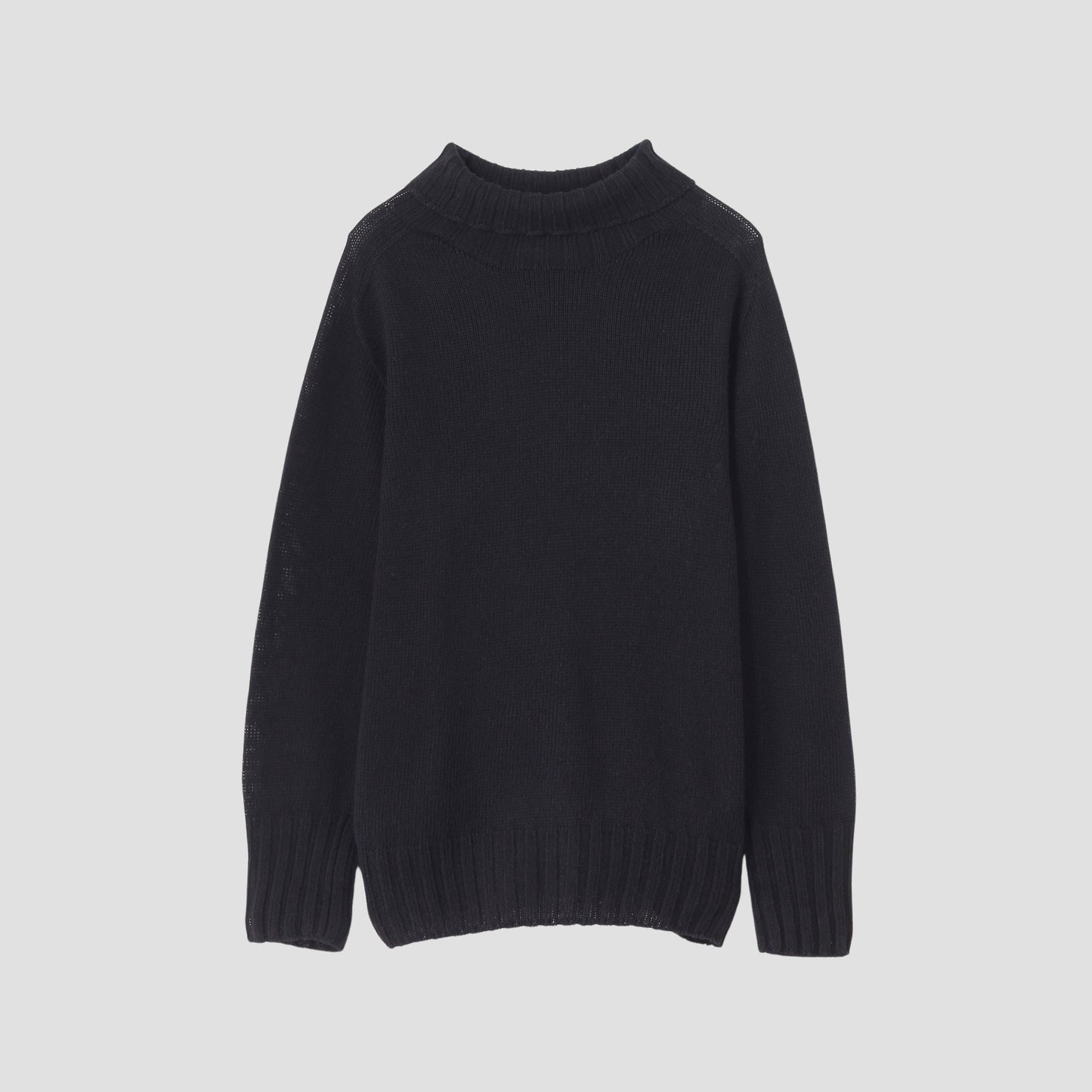 LINEN COTTON WIDE ROLL NECK KNIT