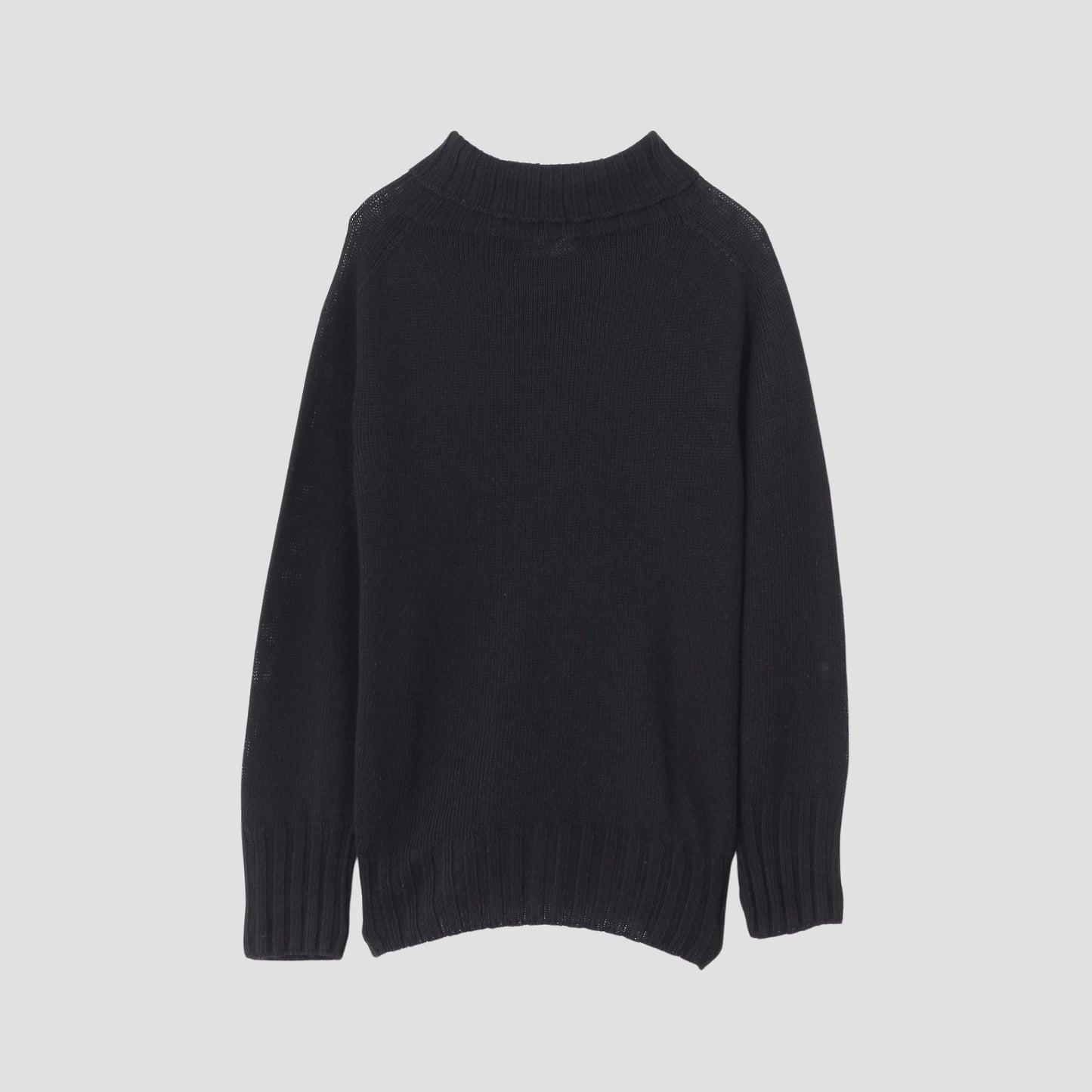 LINEN COTTON WIDE ROLL NECK KNIT