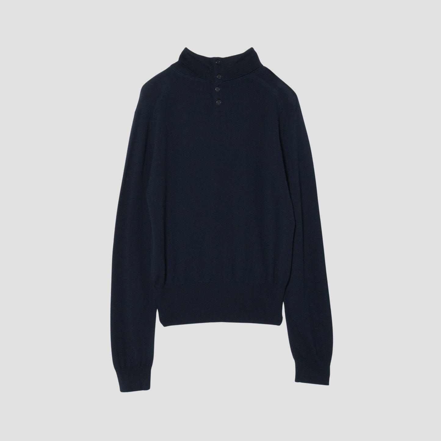BUTTON ED ROLL NECK KNIT