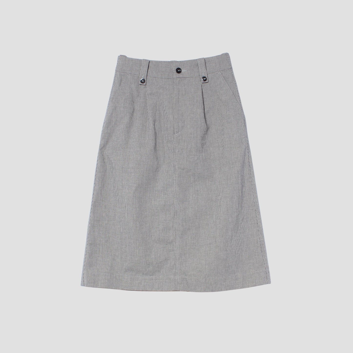 CHEF CHECK COTTON LINEN SKIRT