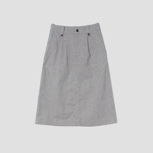 CHEF CHECK COTTON LINEN SKIRT