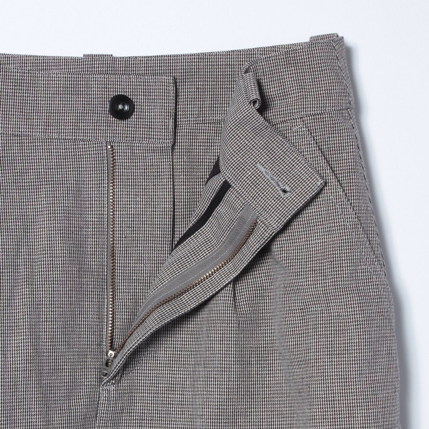 CHEF CHECK COTTON LINEN SKIRT