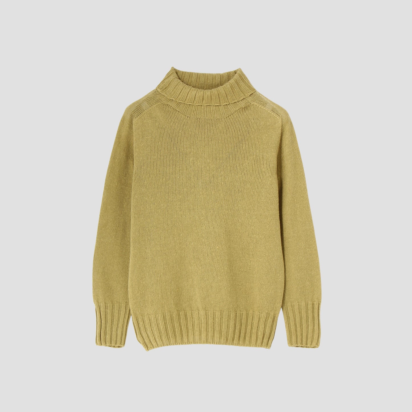 LINEN COTTON WIDE ROLL NECK KNIT