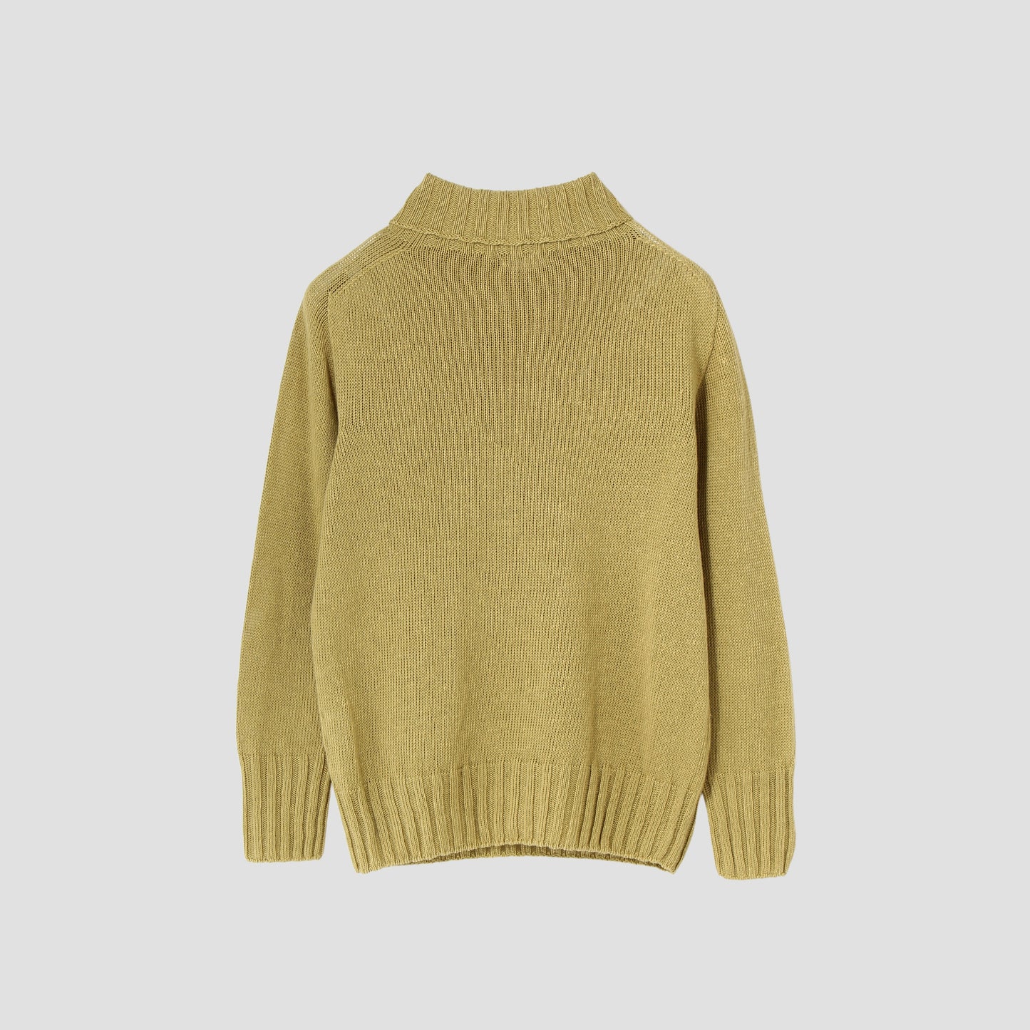 LINEN COTTON WIDE ROLL NECK KNIT