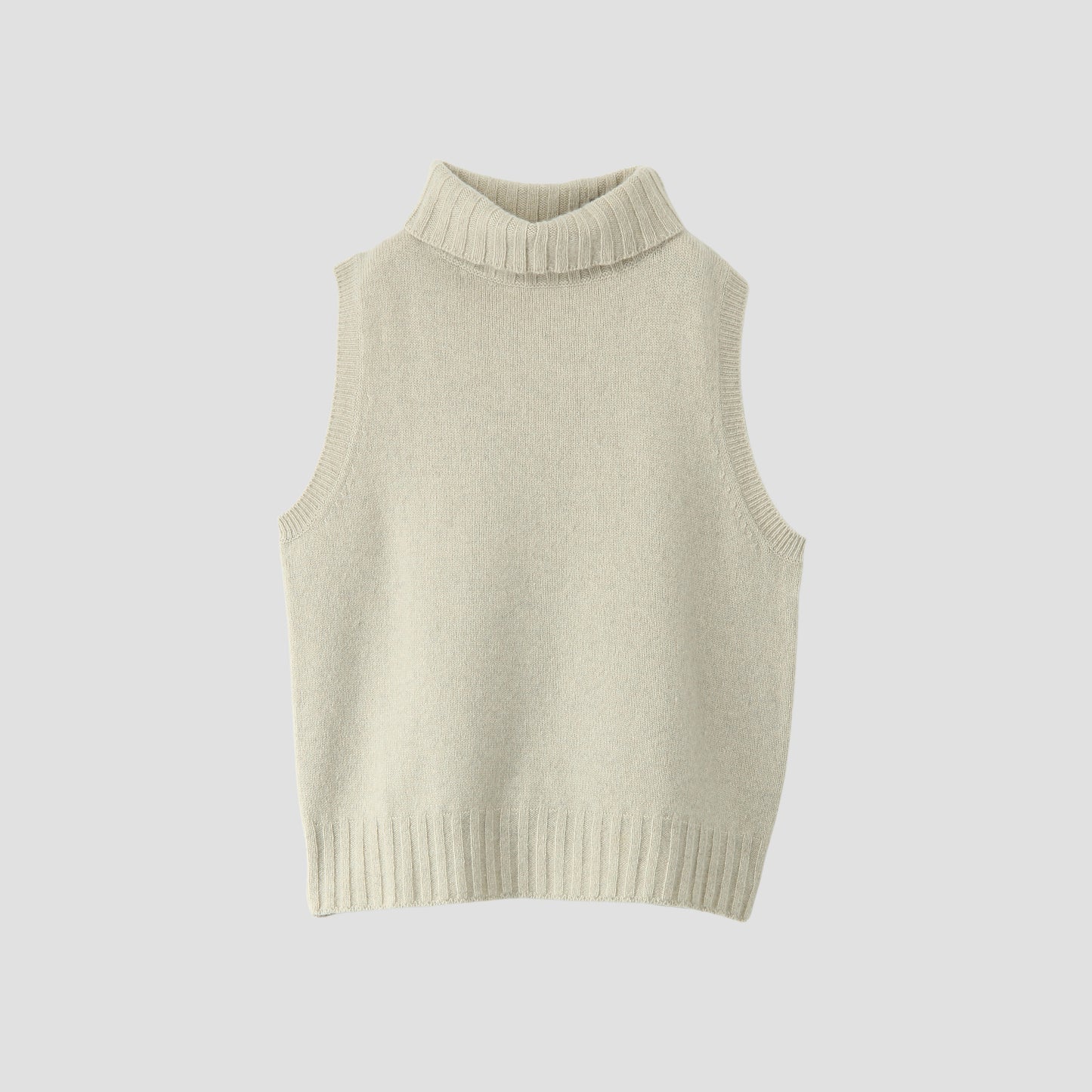 SLEEVELESS ROLL NECK KNIT