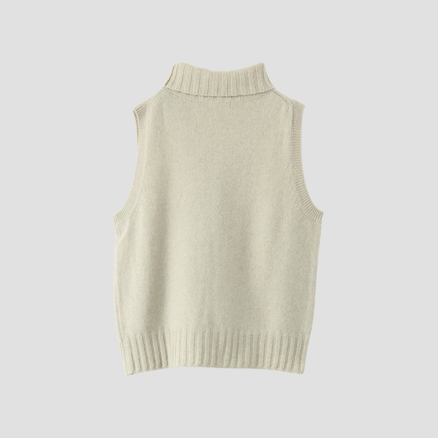 SLEEVELESS ROLL NECK KNIT