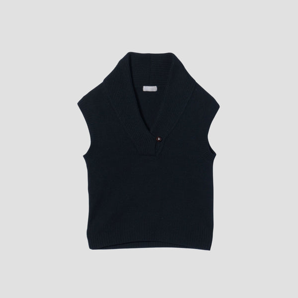 SHAWL COLLAR VEST KNIT