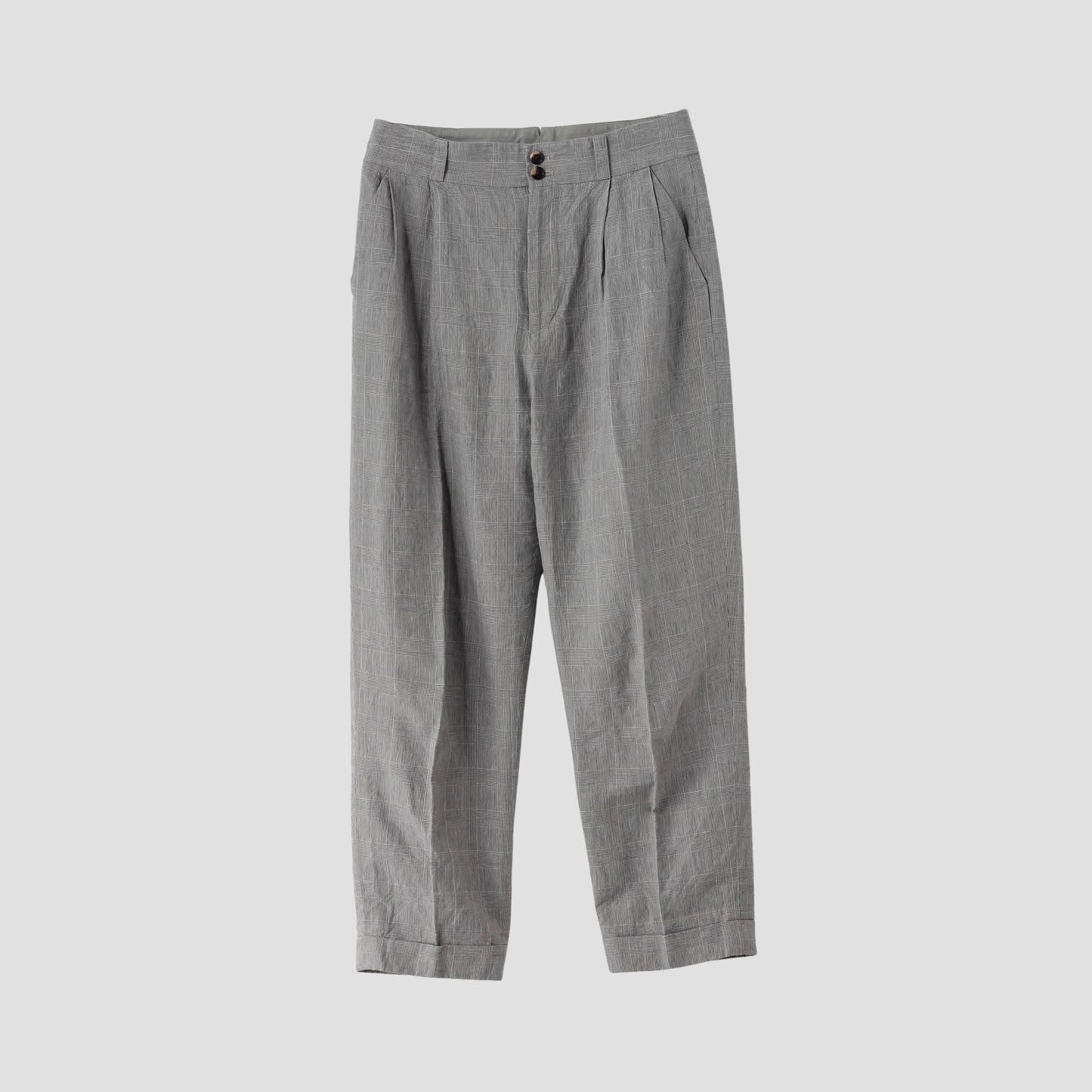 PRINCE OF WALES LINEN TROUSERS