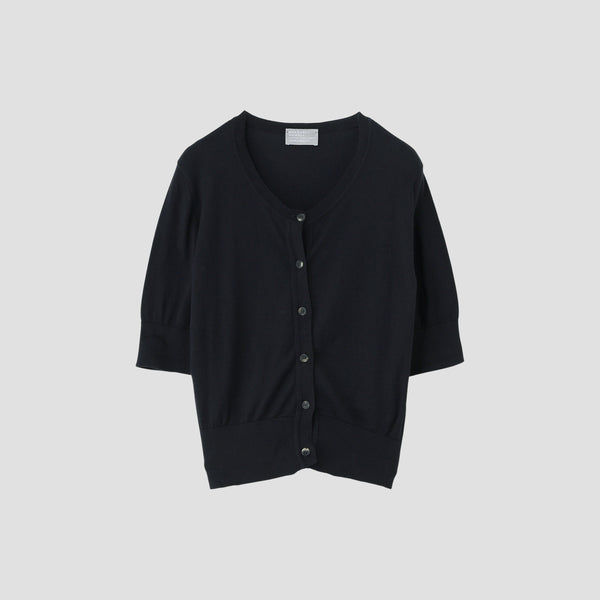 SEA ISLAND COTTON HIGH RIB CARDIGAN KNIT