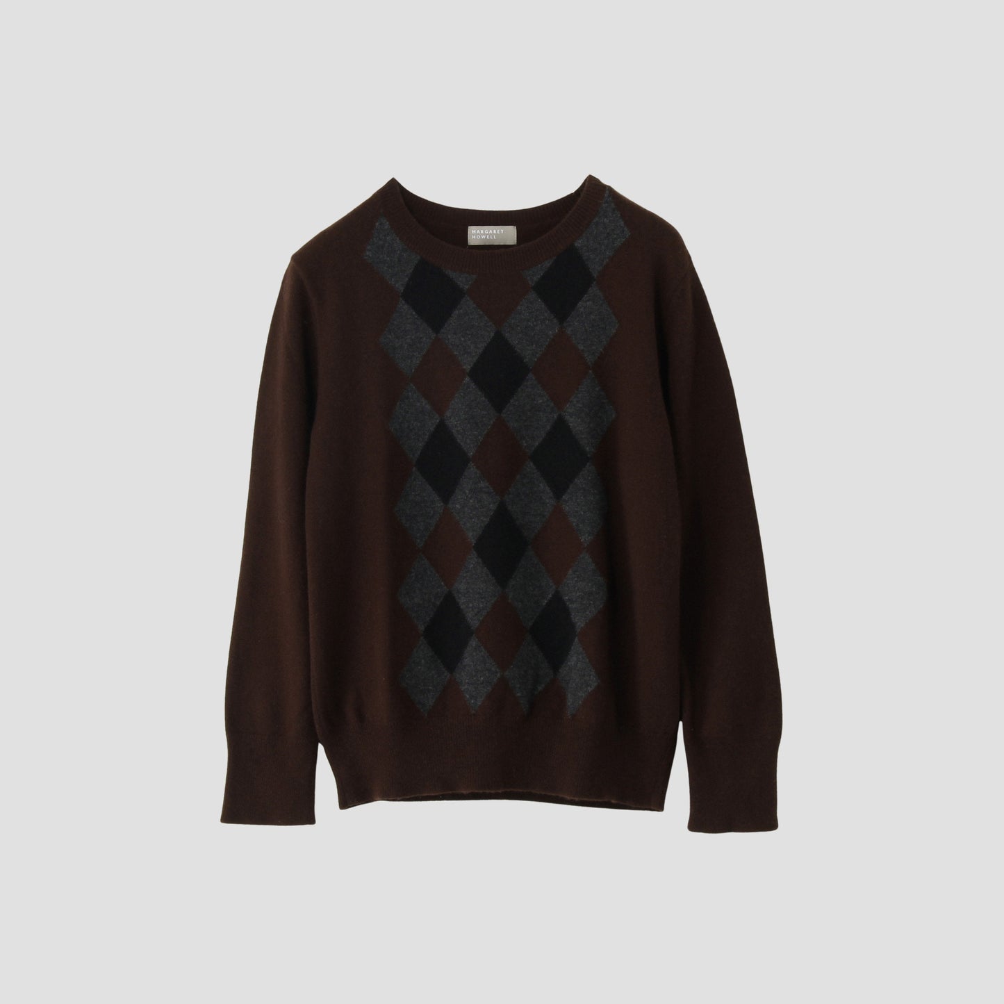 WOOL CASHMERE ARGYLE KNIT