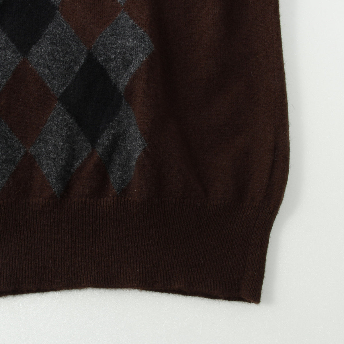 WOOL CASHMERE ARGYLE KNIT