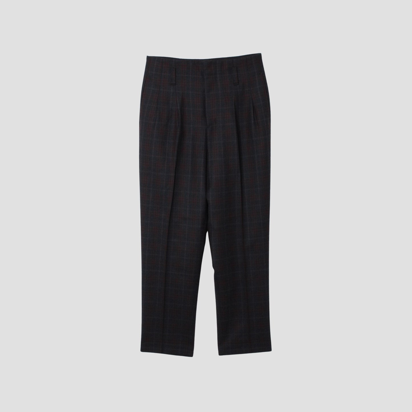PLAID WOOL TROUSERS