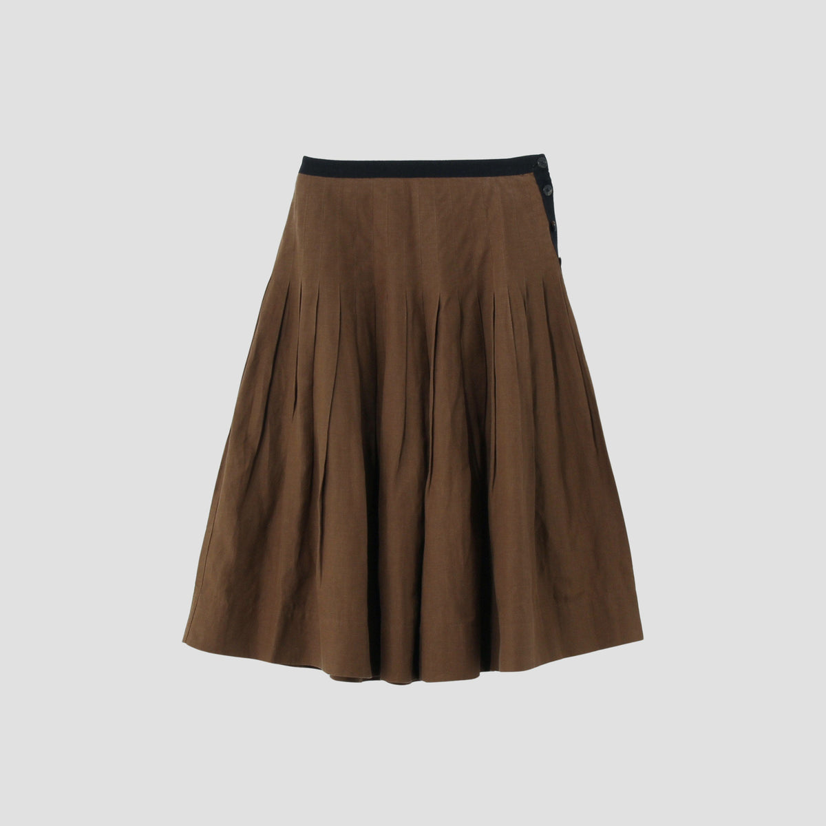 DENSE FINE LINEN POPLIN SKIRT