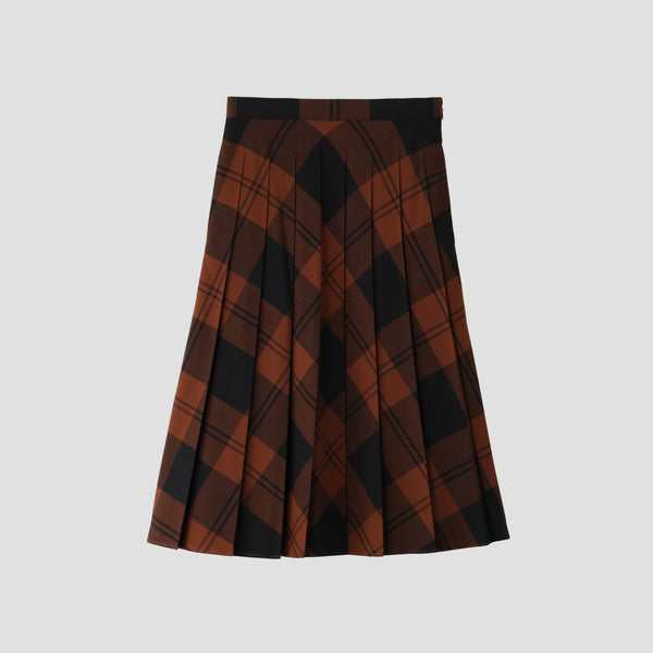 LINDSAY CHECK WOOL BLEND SKIRT
