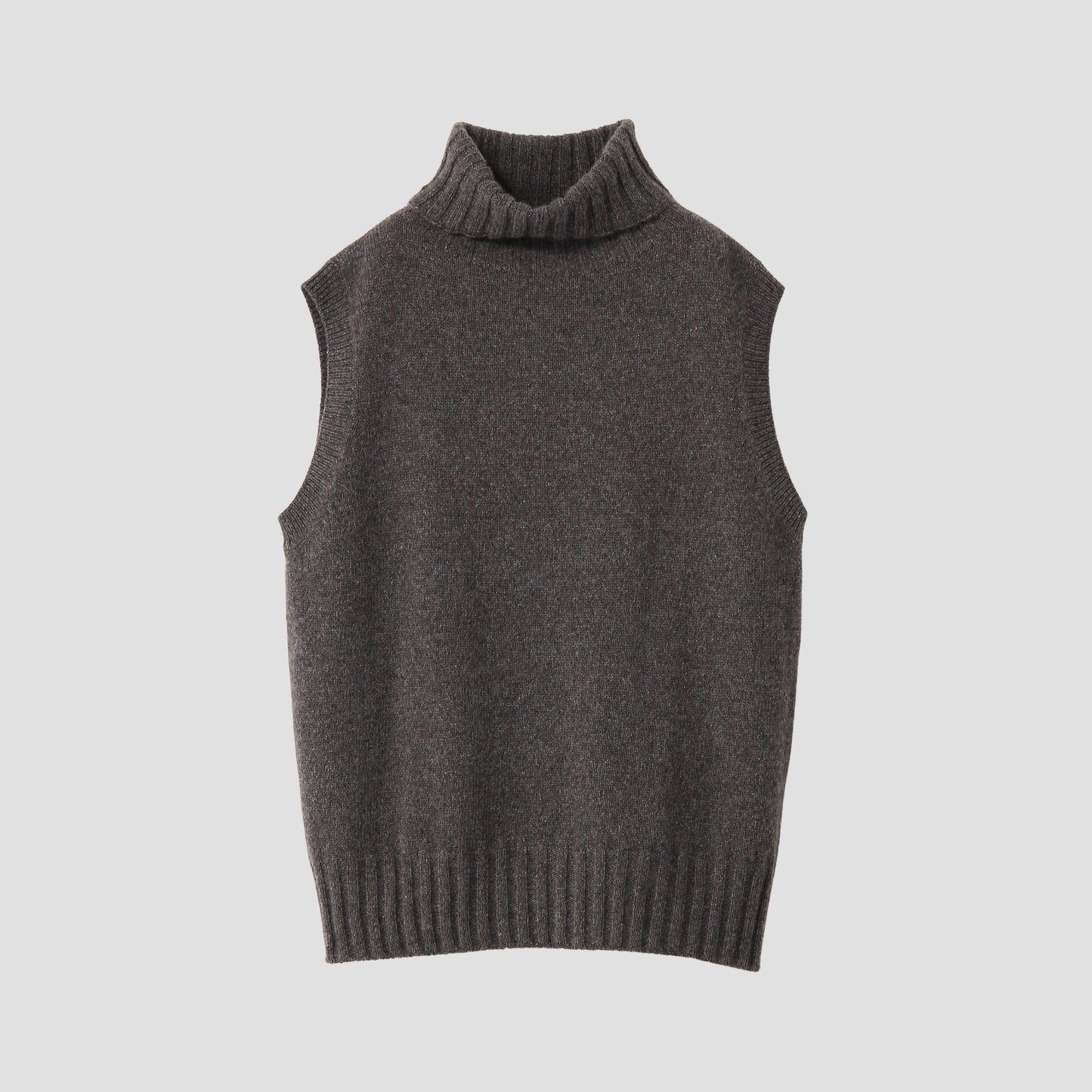 CASHMERE SLEEVELESS ROLL NECK KNIT