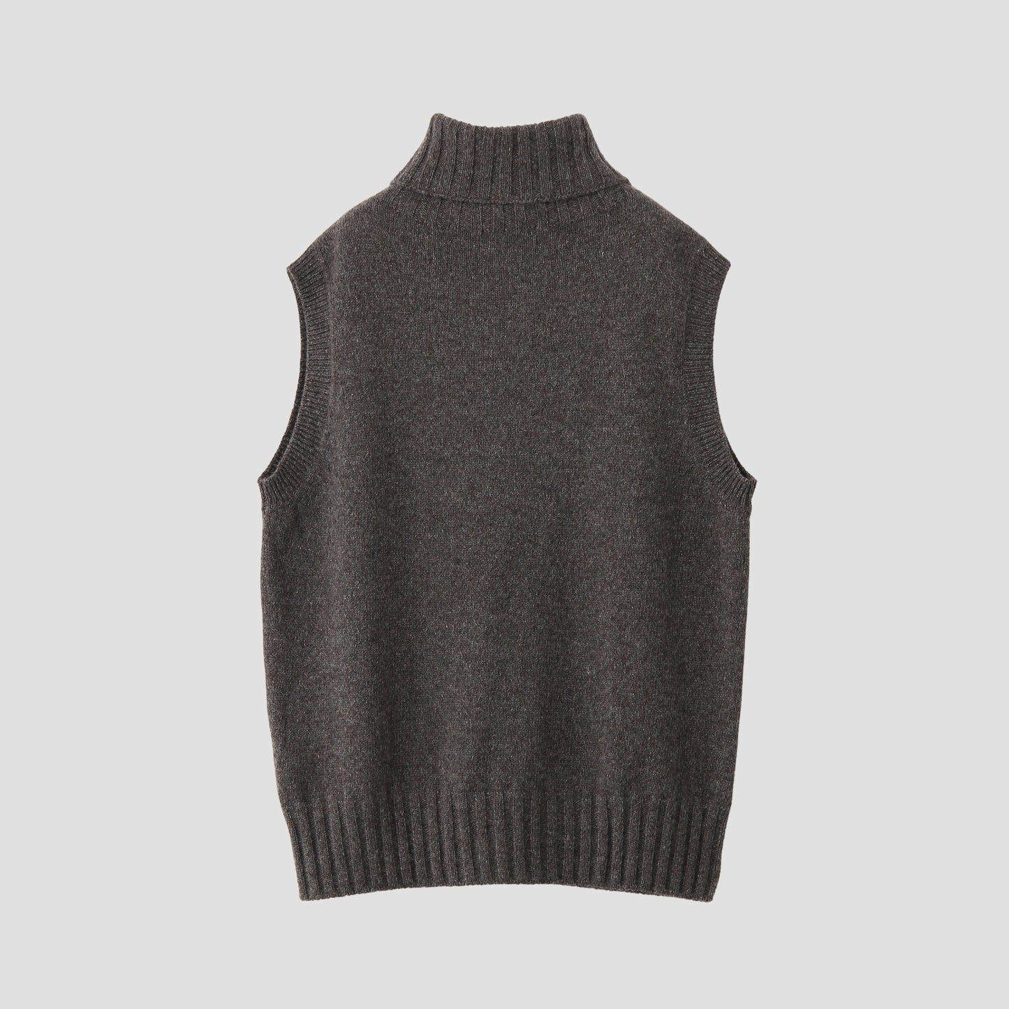 CASHMERE SLEEVELESS ROLL NECK KNIT