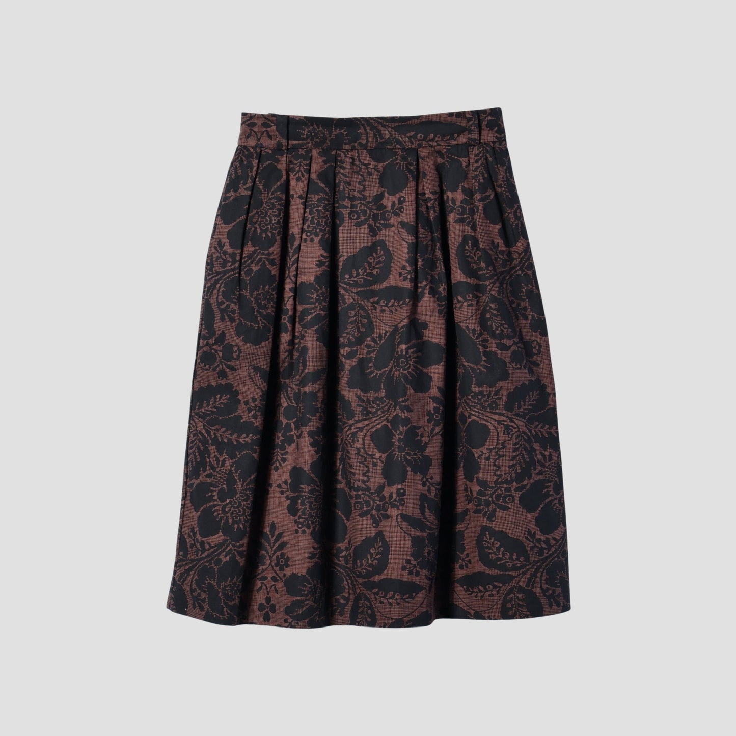 DAMASK COTTON LINEN TWILL SKIRT